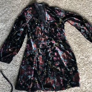 Zara velvet wrap dress S